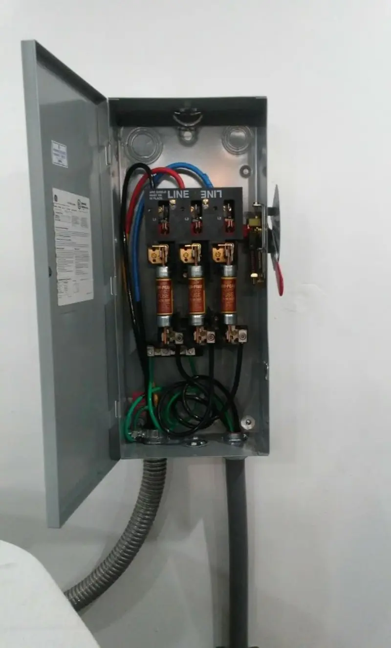 Three-phase disconnect switch installed for Electrical Wiring & Rewiring in Timber Pines